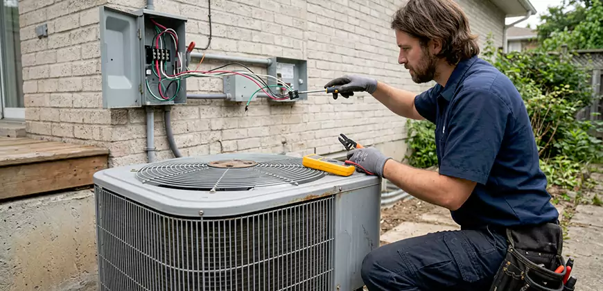 Exterior AC Unit Electrical Repair in Dorchester